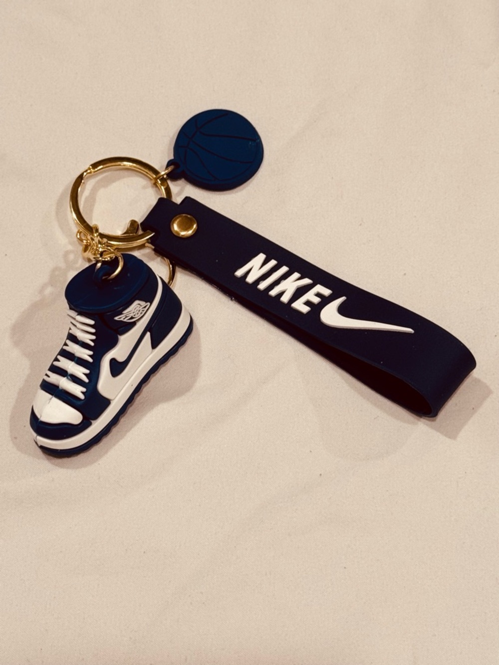 Navy and White Mini Sneaker BagCharm Coquette Wristlet Novelty Gift NWOT